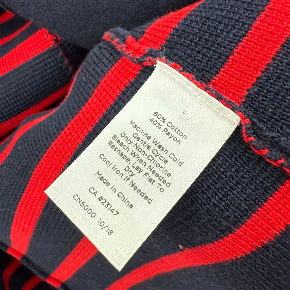 Talbots blue red stripe blazer knit heavy nautical size medium - Picture 5 of 8